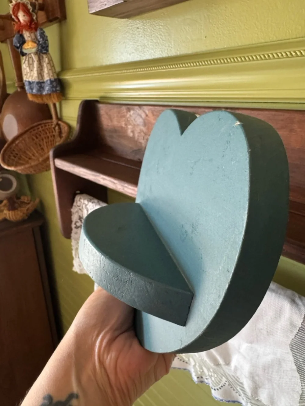 Blue Heart Wall Shelf Home Decor